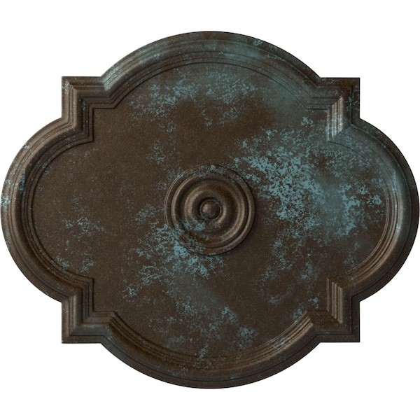 Ekena Millwork Waltz Ceiling Medallion (Fits Canopies up to 5 1/4"), 24"W x 20 1/2"H x 1 1/8"P, Bronze Blue Patina CM24WABBS - main
